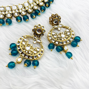 Kavi Kundan Peacock Necklace Set – Gold