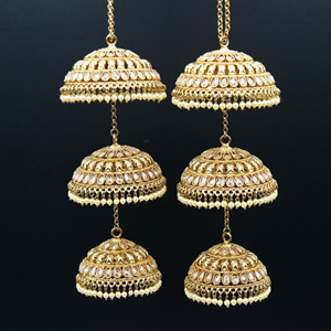 Aama Gold Polki Stone Kaleeray - Antique Gold