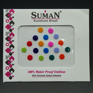  Suman Velvet Multi Colour Bindi-5mm