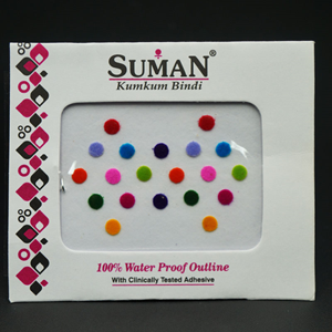 Suman Velvet Multi Colour Bindi -4mm