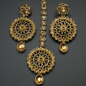 Ojas Gold Kundan and Diamante Rani Haar Set - AntiqueGold