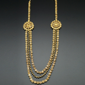 Mitul Gold Kundan/Diamante Rani Haar Set - AntiqueGold