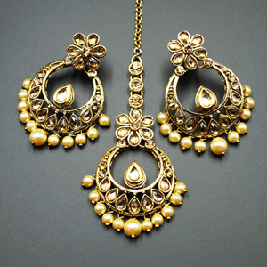 Elina Gold  Necklace Set - Gold