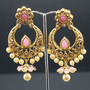 Pankita Light Pink/Gold Necklace Set - Gold
