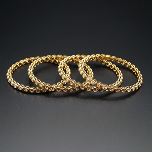 Neela Gold Polki Stone Bangles -Antique Gold