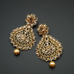 Chann Gold Kundan / Diamante Earring Set - Gold
