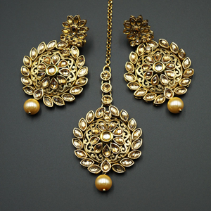 Asta  Gold Choker Necklace Set - Gold
