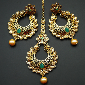 Talin Pista and Gold Necklace Set - Gold