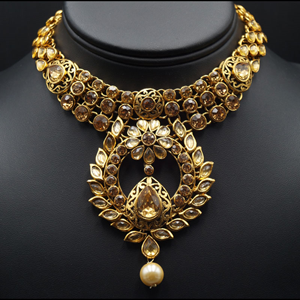 Farie- Gold Diamante Choker Necklace Set - Gold