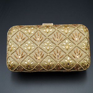 Reia Dark Gold  Kundan Clutch Bag