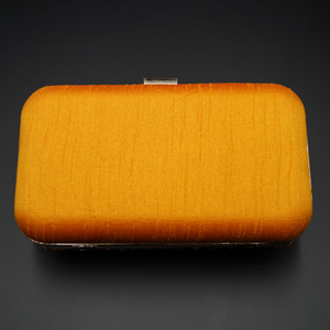 Khushi Orange - Gold Kundan Clutch Bag