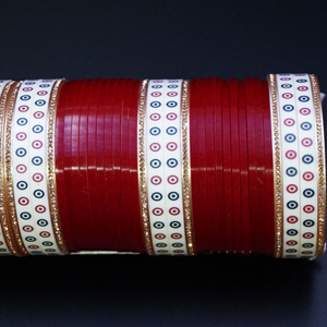 Traditional Bridal Choora - Dark Red