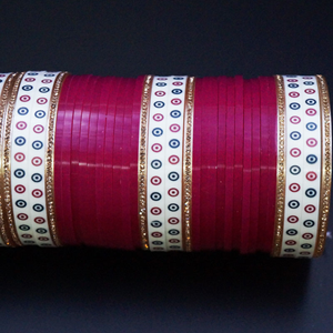 Traditional Bridal Choora - Cerise