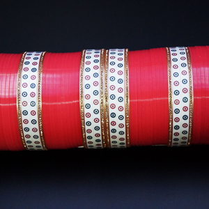 Traditional Bridal Choora - Coral