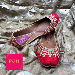 Kena Red Leather Jutti