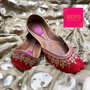 Kena Red Leather Jutti