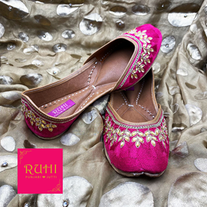 Kena Hot Pink Leather Jutti