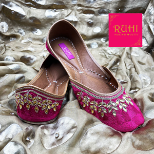 Kena Hot Pink Leather Jutti